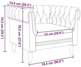 Kanapé Szett 3 pcs Barna 201.5 x 74.5 x 74.5 cm szövet