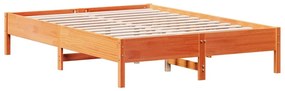 viaszbarna tömör fenyőfa ágy matrac nélkül 140 x 200 cm