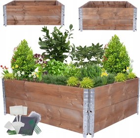 Lépcsőzetes zöldségtartó állítható ágyás magasított impregnáló 40x120x100