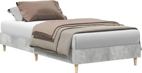 vidaXL betonszürke szerelt fa ágykeret matrac nélkül 100 x 200 cm
