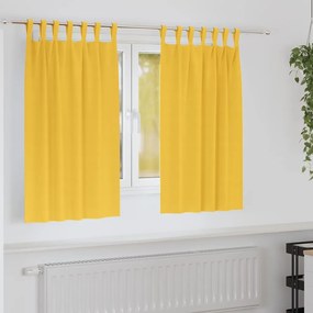 Függönyök függönyökkel 2 pcs mustársárga 140x140cm Poliészter