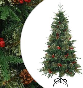 vidaXL Műanyag Hajtogatós Karácsonyfa Zöld 120 cm PVC, PE és Acél