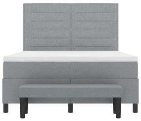 Box Spring Ágy Matraccal &amp; Pad Light Grey 160x200 cm Szövet