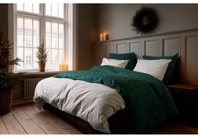 Bézs egyszemélyes pamut-perkál ágyneműhuzat 140x200 cm Christmas Fable – JUNA