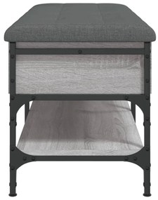 szürke sonoma színű szerelt fa cipőtároló pad 102 x 42 x 45 cm