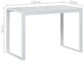 fehér forgácslap számítógépasztal 110 x 60 x 73 cm
