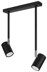 Sollux SL.1075 - Csillár rúdon NORANO 2xGU10/40W/230V fekete