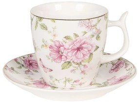 Bea vintage virágos porcelán teáscsésze aljjal 160 ml