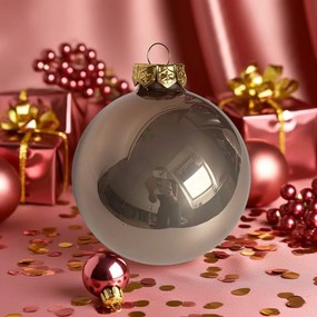 Rosegold üveg karácsonyi gömb szett 6*8cm