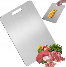 Acél Vágódeszka 34X23CM – Bpa Nélkül, Húsokhoz, Zöldségekhez És Péksüteményekhez