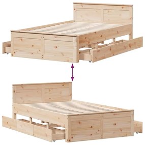 tömör fenyőfa fejtámlás ágykeret matrac nélkül 120 x 190 cm
