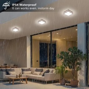 Brilagi-LED kültéri lámpatest érzékelővel BENE LED/18W/230V 21,5x21,5 cm barna IP54