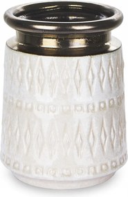 Váza Krém Arany 20x16cm Palack Díszített Fehér 15