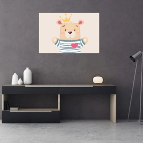 Kép - Teddy maci koronával (90x60 cm)