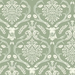 Arthouse Signature 2 Stag Damask zöld damaszt mintás papír tapéta – 923706