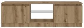 kézműves tölgy szerelt fa TV-szekrény LED-ekkel 120x30x36 cm