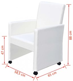 4 db fehér műbőr étkezőszék