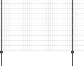 vidaXL Kerítés oszlopokkal Szürke 1,5 x 10 m Acél