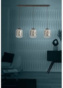 Eglo 390104 - Csillár zsinóron BULCIAGO 3xE27/40W/230V füstös