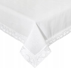 Abrosz dekoratív Susan 140x180 Eurofirany fehér, dekoratív csipkével