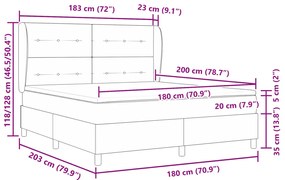 Boxspring ágy matraccal Világosszürke 180x200 cm Bársony