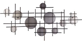 10 Részes Fekete-Arany-Réz Fali Tükör 113 x 55 cm IBOS Beliani