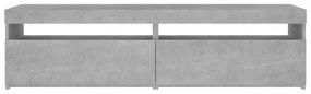 2 db betonszürke TV-szekrény LED-világítással 75 x 35 x 40 cm