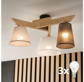 Brilagi - LED  Felületre szerelhető csillár  ANTHONY 3xE14/40W/230V tölgy