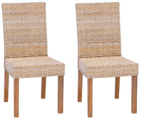 Étkezőszék 2 pcs Természetes 45 x 54 x 93 cm Tömör Mahagóni Fa