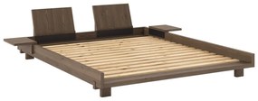 Barna borovi fenyő franciaágy ágyráccsal 160x200 cm Social – Karup Design