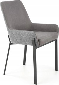 Modern kárpitozott szék szövet/acél szürke