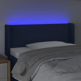 kék szövet LED-es fejtámla 83 x 16 x 78/88 cm