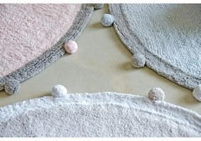 Világosszürke mosható kézi szövésű pamut gyerek szőnyeg ø120 cm Bubbly – Lorena Canals