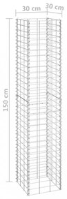 3 db vas gabion magaságyás 30 x 30 x 150 cm