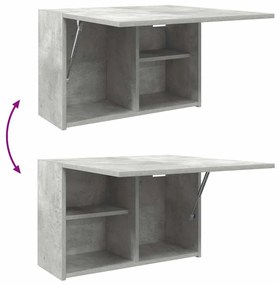 betonszürke szerelt fa fali fürdőszobaszekrény 60 x 25 x 40 cm
