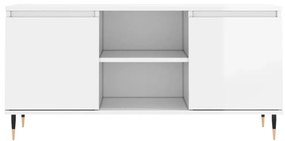 fehér magasfényű szerelt fa TV-szekrény 104x35x50 cm