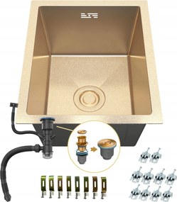 Egymedencés Mosogató Arany Gold Pvd 37x45x22cm