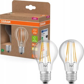 2x Led izzó E27 2,2W 40W 470lm 2700K Filament 214lm/W A osztály Osram