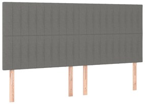 4 db sötétszürke szövet fejtámla 90x5x78/88 cm