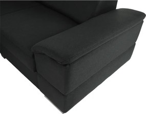 Ülőgarnitúra, sötétszürke, balos kivitel, SEGORIA ROH U