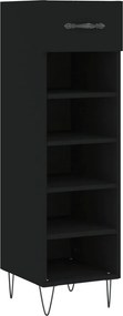vidaXL fekete szerelt fa cipőszekrény 30 x 35 x 105 cm