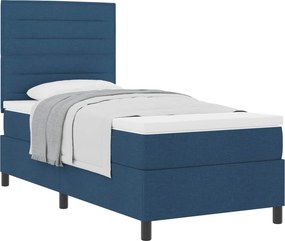 vidaXL Boxrugós ágy matracmal fejtámlával Kék 80 x 200 cm szövet