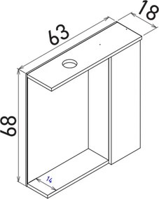 Purus tükrös szekrény, 63 cm – TR785PNC1245