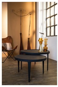 Fekete kerek dohányzóasztal szett 2 db-os ø 75 cm Tobias – Light &amp; Living