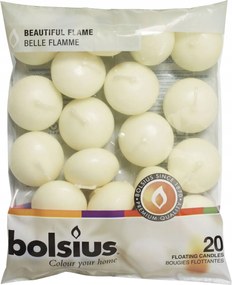 Vízi lebegő gyertyák Krémszínű 20 db Bolsius