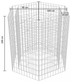 hatszögletű gabion magaságyás 100 x 90 x 100 cm