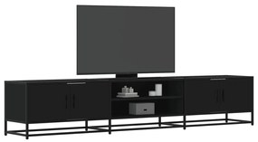 fekete szerelt fa TV-szekrény 210 x 35 x 41 cm