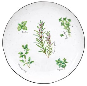 Porcelán lapostányér - 26cm - Herbarium