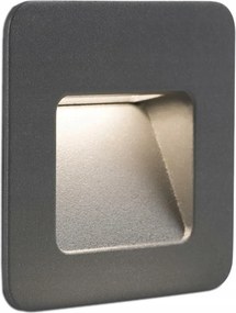 Faro Nase Sq süllyesztett Led fali lámpa, sötétszürke, IP44, 3W 3000K