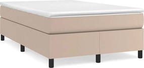 vidaXL cappuccino színű műbőr rugós ágy matraccal 120 x 200 cm